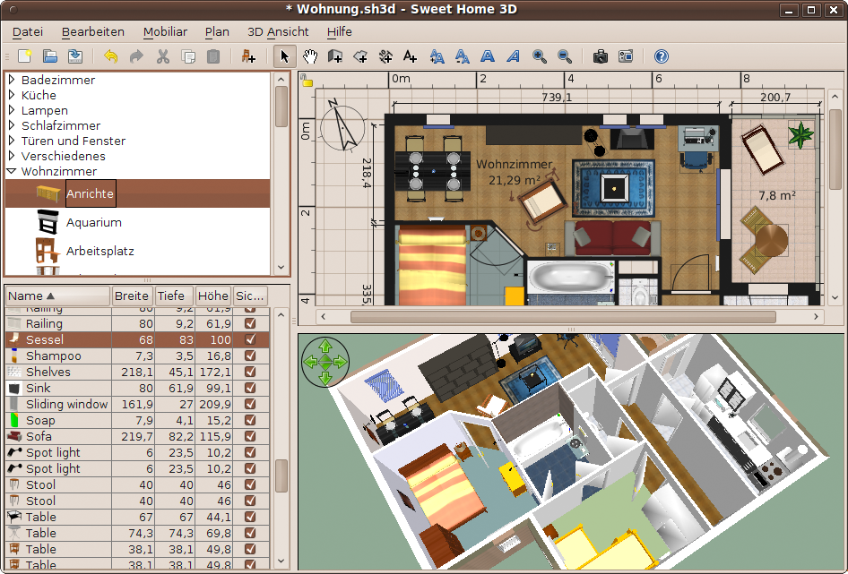 [Ubuntu] Mudah Buat Desain Rumah dengan Sweet Home 3D