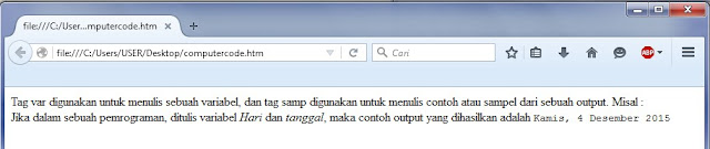 Tutorial HTML Penulisan Kode-Kode Komputer