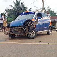 Breaking: Tragedy As A Taxi Crashed With Rhino At Twifo Mampong
