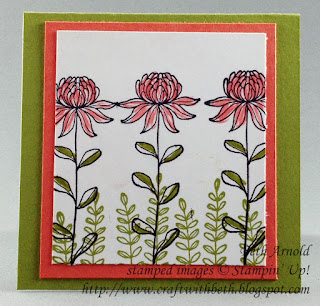 Stampin' Up! Flowering Fields 3" x 3" card 2016 Sale-a-bration SAB