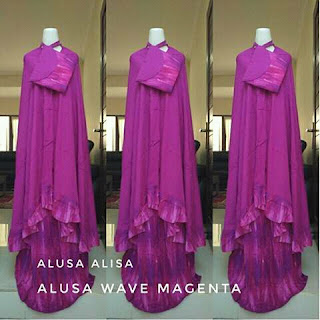 Mukena Bali Wave Jumbo Rempel, Magenta