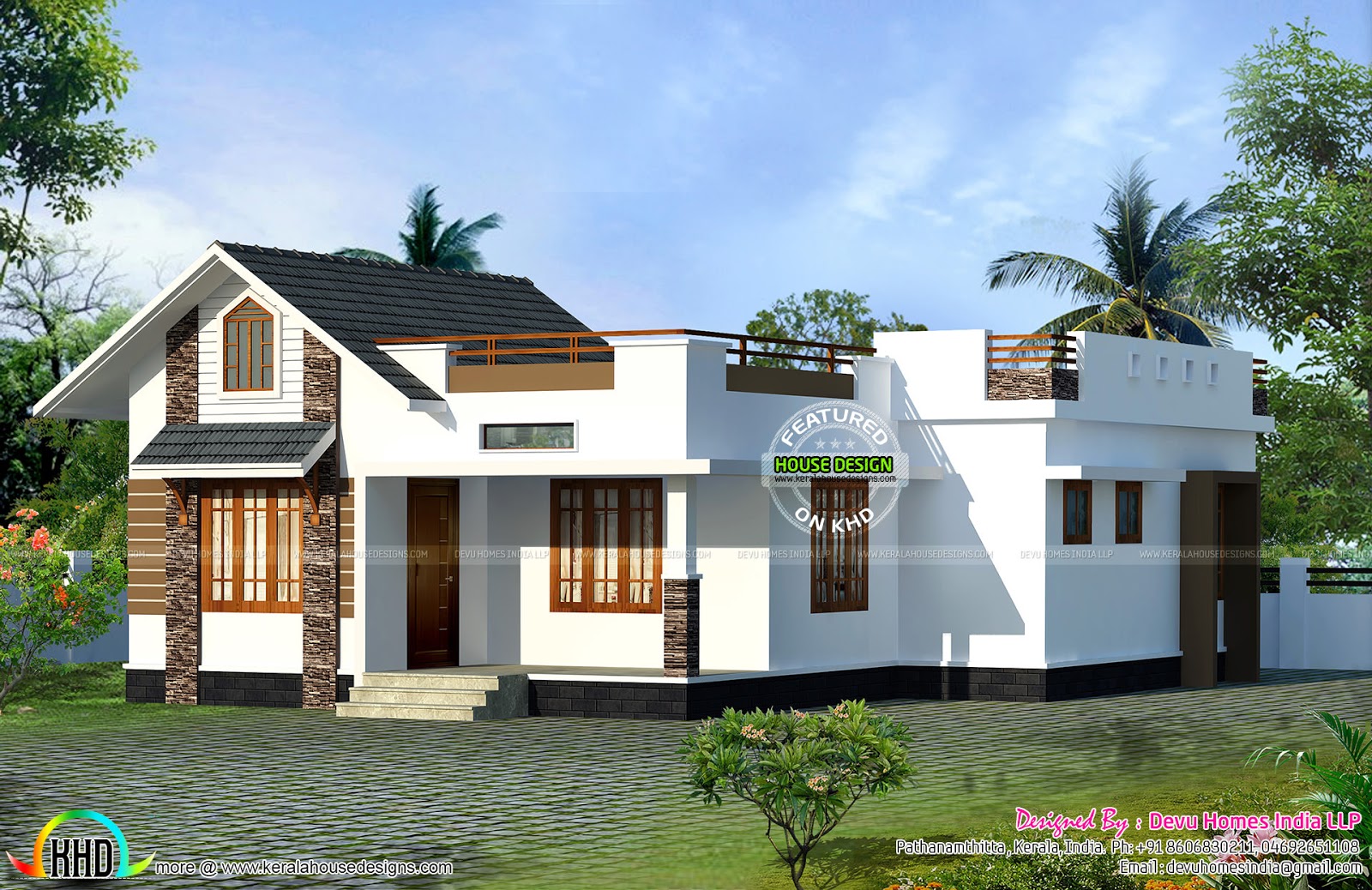  North  facing  vastu home  single floor Kerala  home  design 