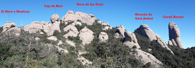 Muntanyes de Montserrat, des del Camí Nou de Sant Joan a Sant Jeroni