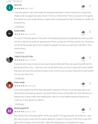 Positive user review minecraft arpit this