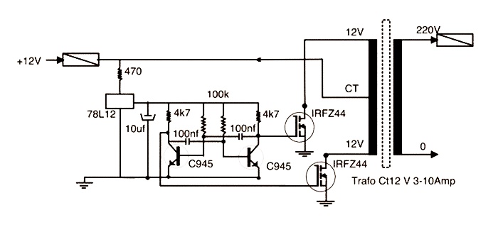 Cara Membuat Inverter  Sederhana DC  ke  AC  1000 Watt Dengan 