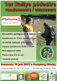 1er rallye pédestre randonneurs/chasseurs à Camplong le dimanche 16 juin 2013.