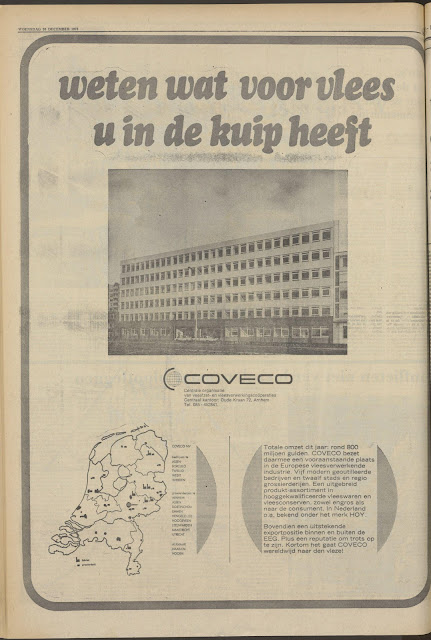 Krantenadvertentie Coveco, 1970 met foto van Oude Kraan 72, Arnhem