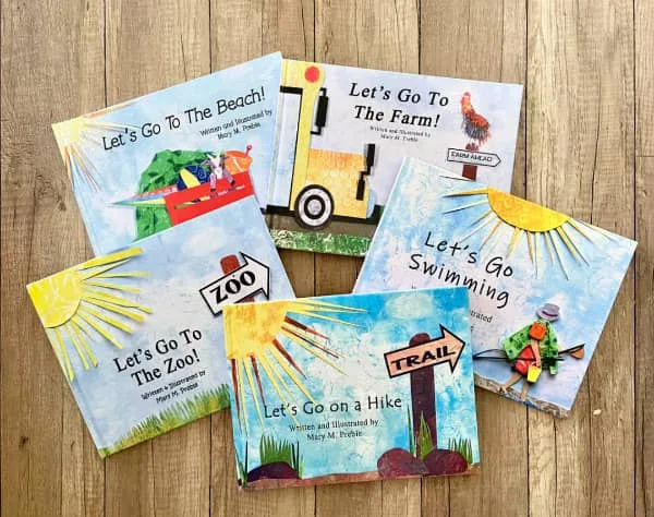five children's books that feature handmade collage art
