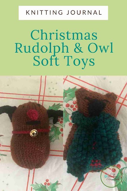 Picture of christmas rudolph and owl soft toys