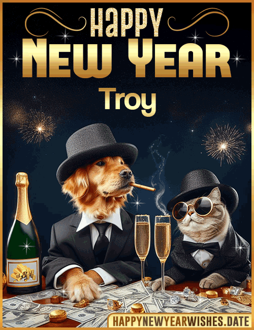 Happy New Year wishes gif Troy