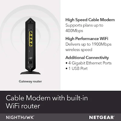 Wi-Fi Router Combo C7000-Compatible with Cable Providers Including