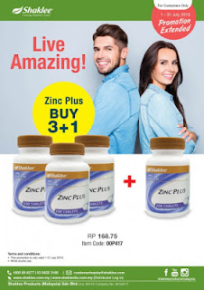 zinc plus; Shaklee labuan; shaklee kuching; luca cepat sembuh; rambut gugur; shaklee bintulu; shaklee sarawak; shaklee sabah 