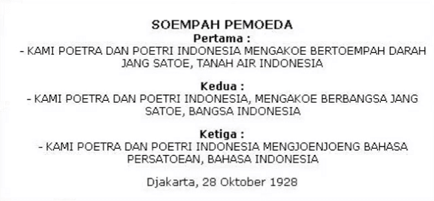 Gambar dan Isi Teks Sumpah Pemuda Asli 28 Oktober 1928 