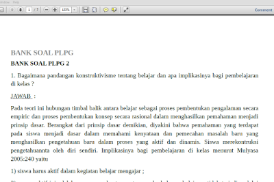 Jawaban dan Soal Ujian Tulis PLPG Sertifikasi Guru  Jawaban dan Soal Ujian Tulis PLPG Sertifikasi Guru 