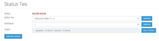 UNBK Status Tes Belum Dimulai