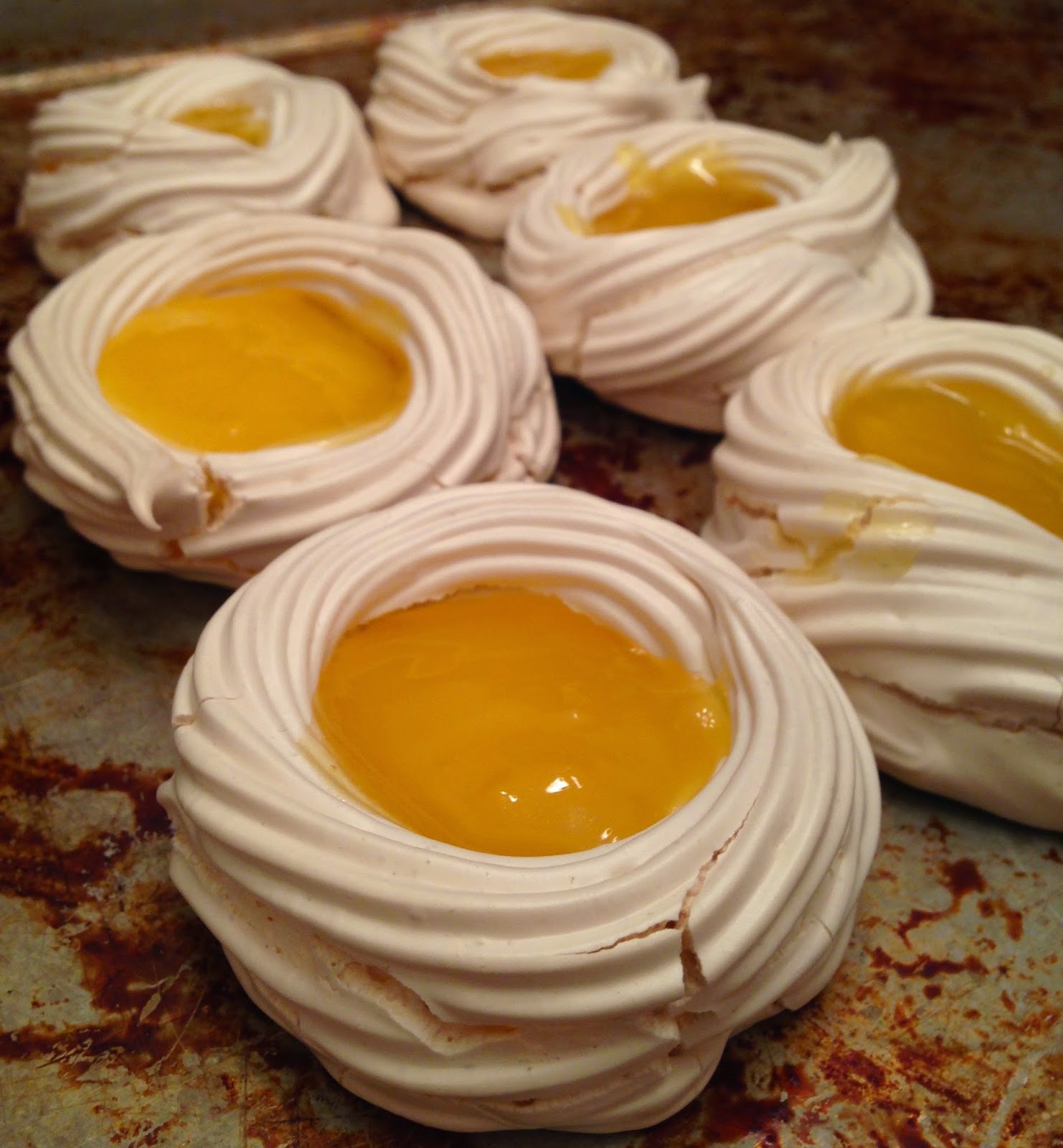 Meringue Nests With Lemon Curd The Self Trained Chef