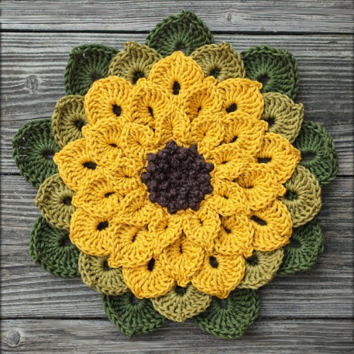 Sunflower Potholder - Free Pattern 