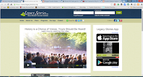 screen grab of Legacy Stories webpage
