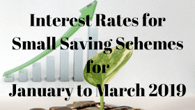 Interest Rates for Small Saving Schemes for January to March 2019