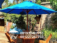Meja Kursi Payung Kayu Jati Pas Untuk Cafe, Villa dan Kolam Renang