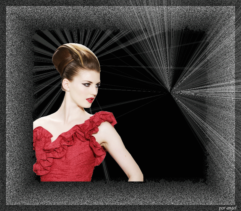 chica de rojo