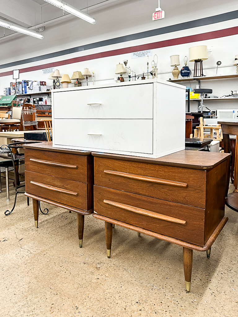 MCM side tables from thrift store