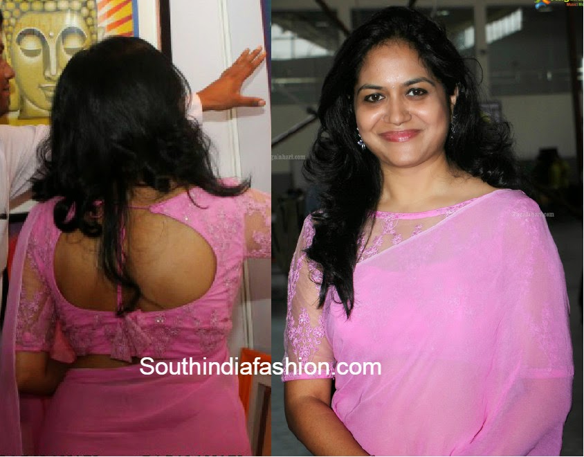 Singer Sunitha in Plain Saree and Boat Neck Blouse – South ...