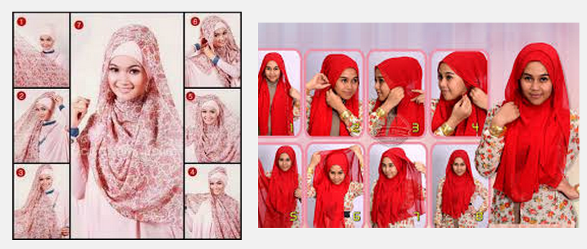 Tutorial cara memakai jilbab segi empat terbaru 2015 