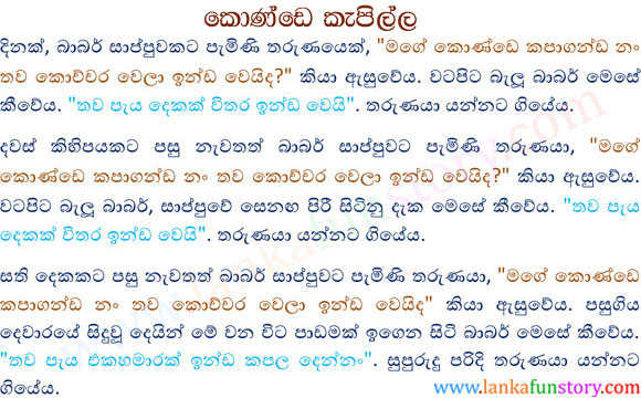 Sinhala Fun Stories-Hair cutting-Part one
