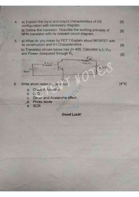 Electronic Device and Circuits, Ctevt Question Paper, Ctevt Paper