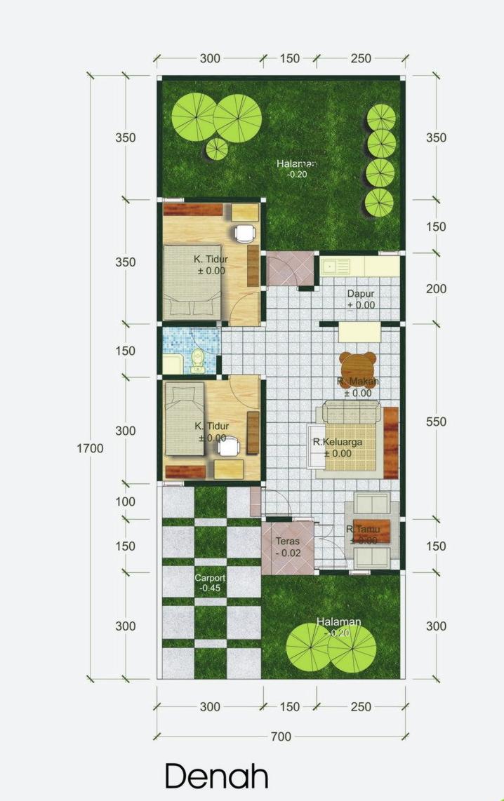 GAMBAR DENAH RUMAH TYPE 60 DAN UKURANNYA Freewaremini