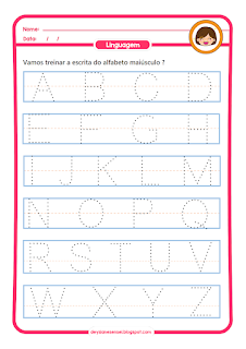 ALFABETO COMPLETO BASTÃO: Atividades de alfabeto para homeschooling. atividade letra bastão maiúscula para imprimir