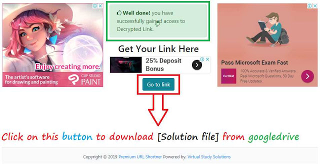 Click on Go to Link button to get your solution file