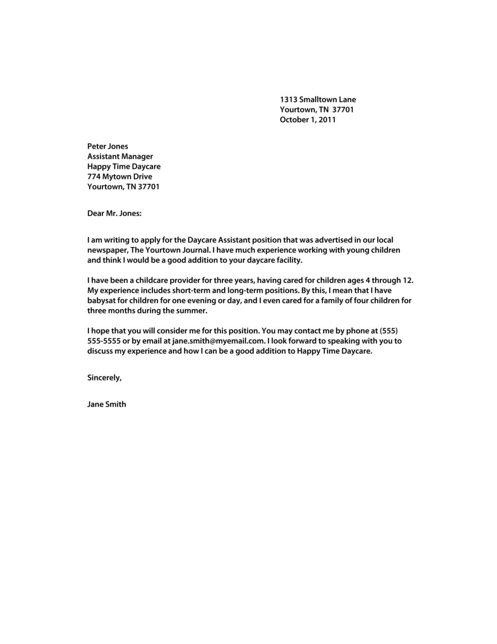 Template Cover Letter Sample For Job