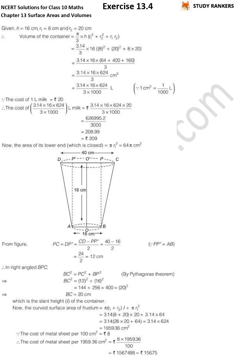 NCERT Solutions for Class 10 Maths Chapter 13 Surface Areas and Volumes Exercise 13.4 Part 4