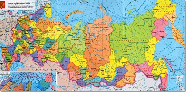 Политическая карта областей России