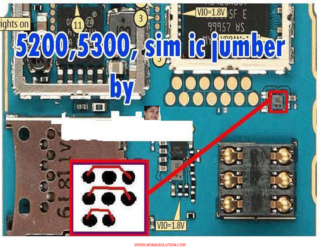 NOKIA HARDWARE SOFTWARE SOLUTION: Nokia 5200 Sim IC Jumper