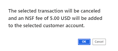 NSF fee of $5 being added to the customer account