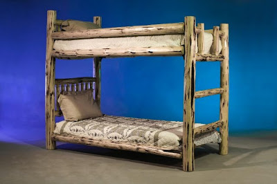  Loft  on Amish Rustic Log Furniture  Rustic Log Bunk Beds   Pine Bunkbed