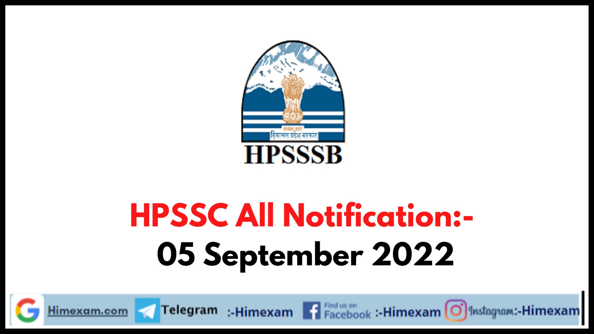 HPSSC All Notification:- 05 September 2022