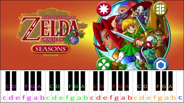 Overworld Theme (The Legend of Zelda Oracle of Seasons) Piano / Keyboard Easy Letter Notes for Beginners