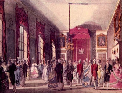 A drawing room at St James's Palace from The Microcosm of London by R Ackermann and W Combe (1808-10)