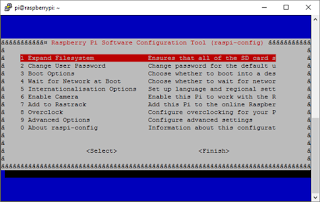 raspi-config in action