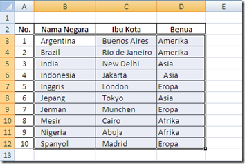 Sorting Microsoft Excel 5