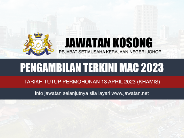 Jawatan Kosong SUK Johor Mac 2023