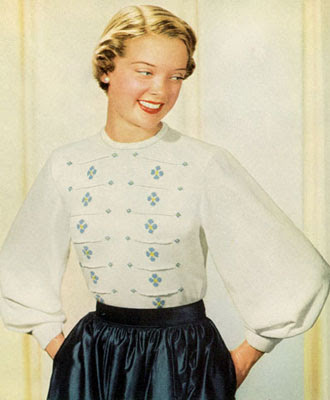 The Vintage Pattern Files : Free 1950's Knitting Pattern - Evening at Home Blouse