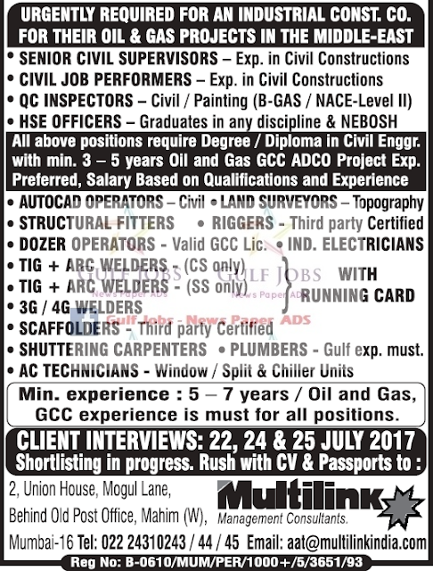 Oil & Gas Projects Middle East Job Opportunities