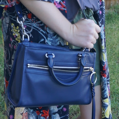 tropical print kimono with Rebecca Minkoff Micro Bedford zip satchel in twilight | awayfromtheblue