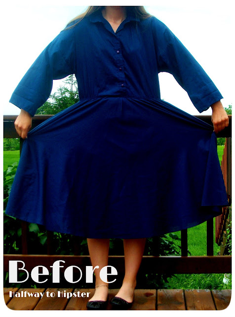 Thrifted Navy Dress Refashion