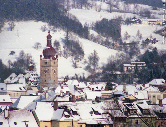View over the valley in winter, Waidhofen an der Ybbs